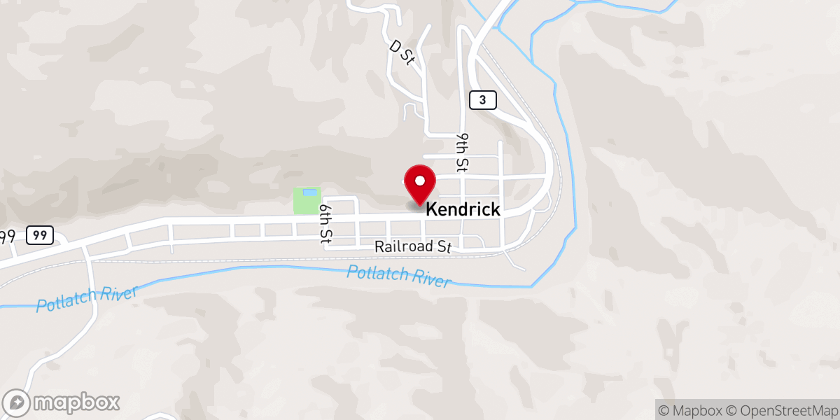 Map showing location of Kendrick United Methodist Church