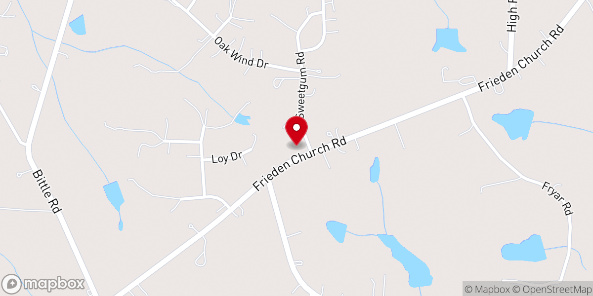 Map showing location of Peace Lutheran Church