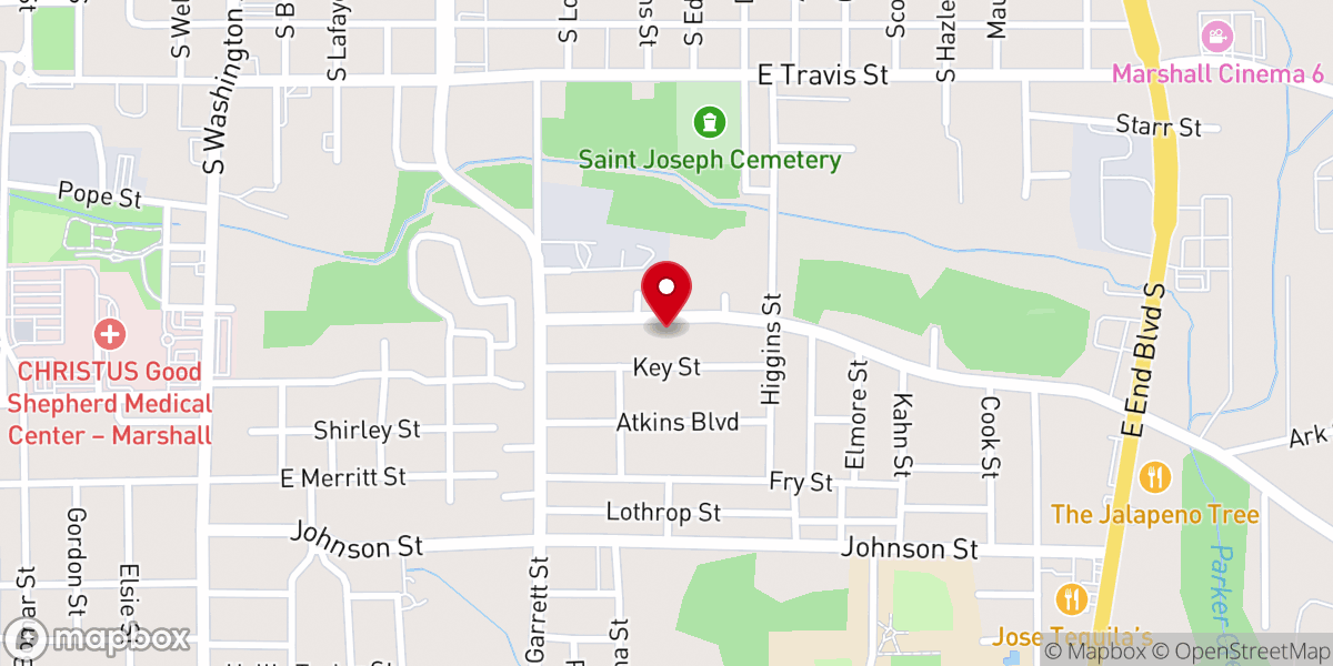 Map showing location of Southside Church of Christ