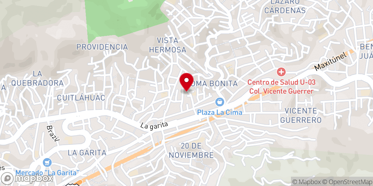 Map showing location of Iglesia Nuestra Señora de Guadalupe