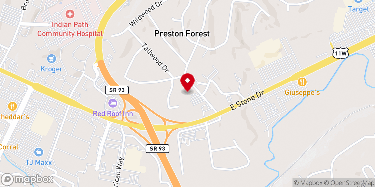 Map showing location of Northeast Church of Christ