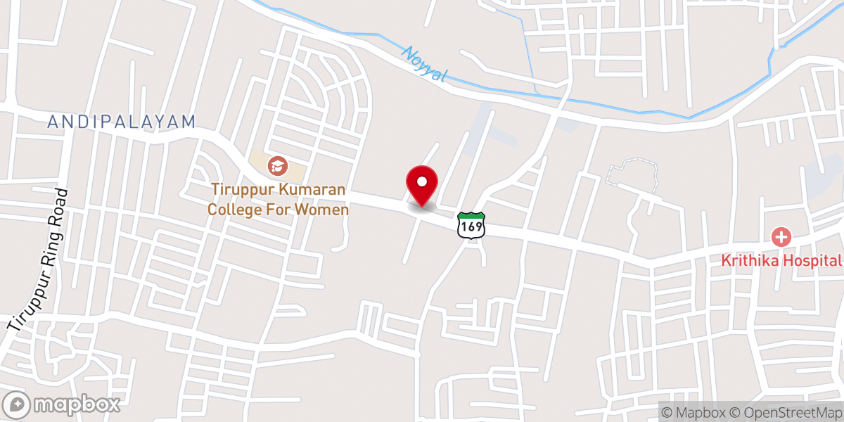 Map showing location of Tirupur Hosanna AG Church
