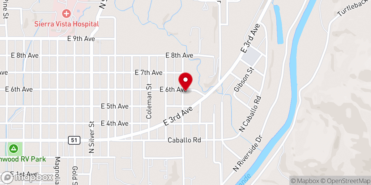 Map showing location of Fellowship Alliance Church