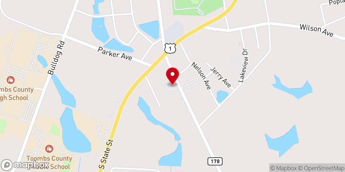 Map showing location of Liberty Baptist Church