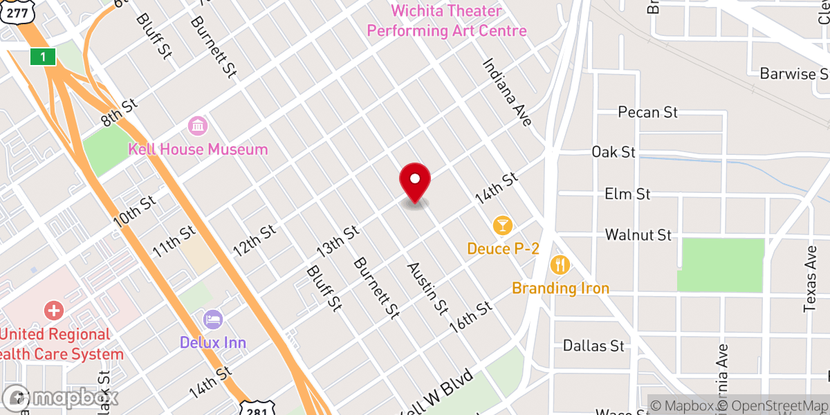 Map showing location of Wichita Falls Faith Mission | Faith Mission