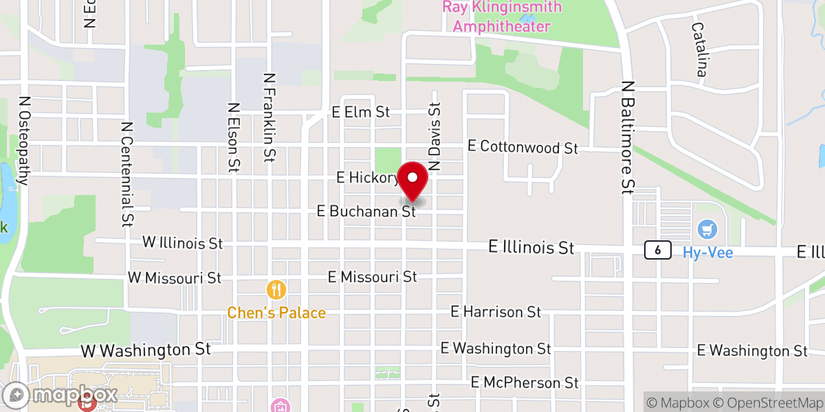 Map showing location of Faith Baptist Church