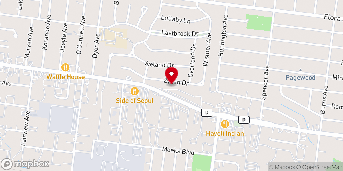 Map showing location of Personal Touch Weddings