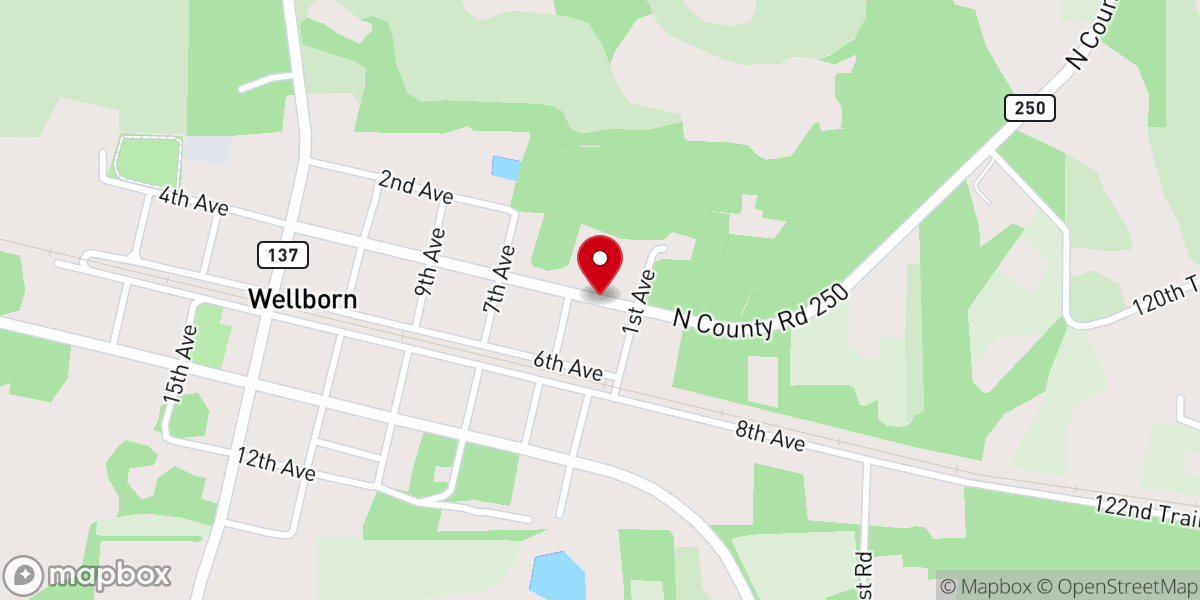 Map showing location of Allen Chapel AME Church