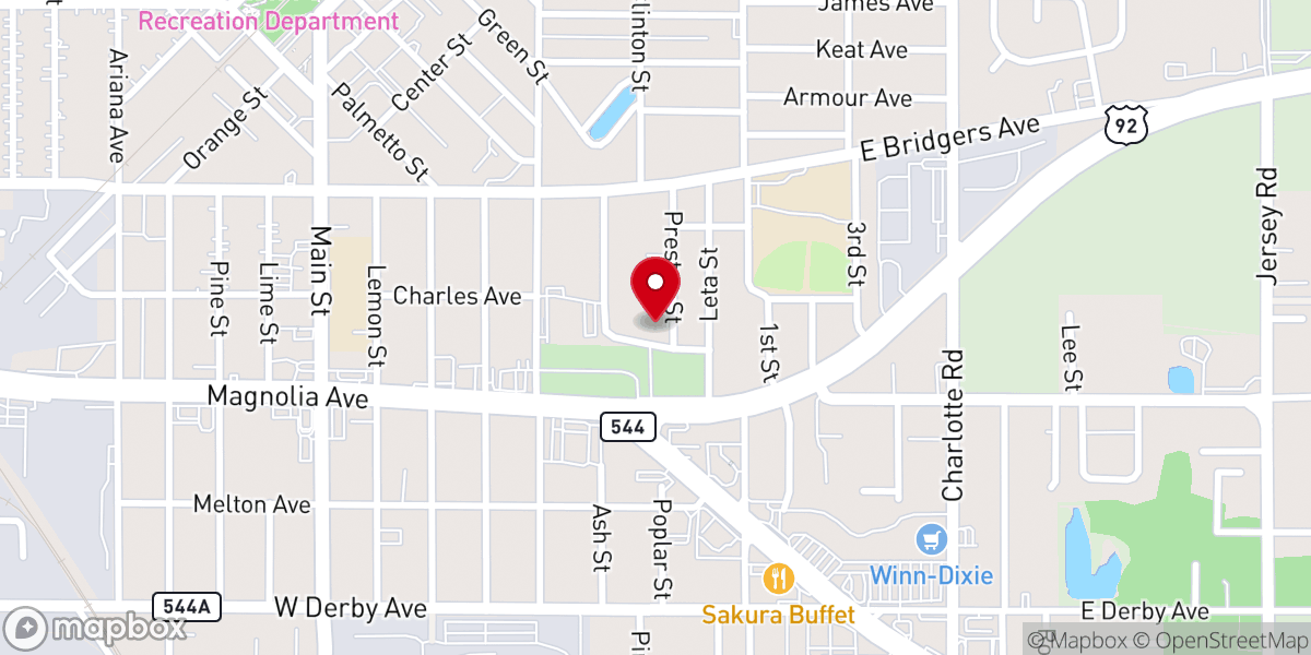 Map showing location of Mt Zion Missionary Baptist Church