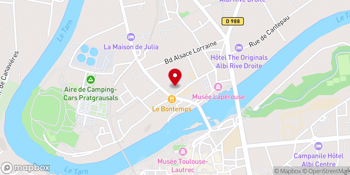 Map showing location of Église Sainte-Madeleine d'Albi