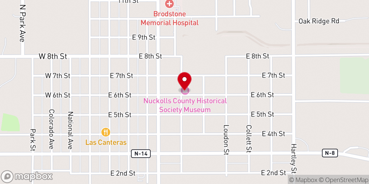 Map showing location of Nuckolls County Museum
