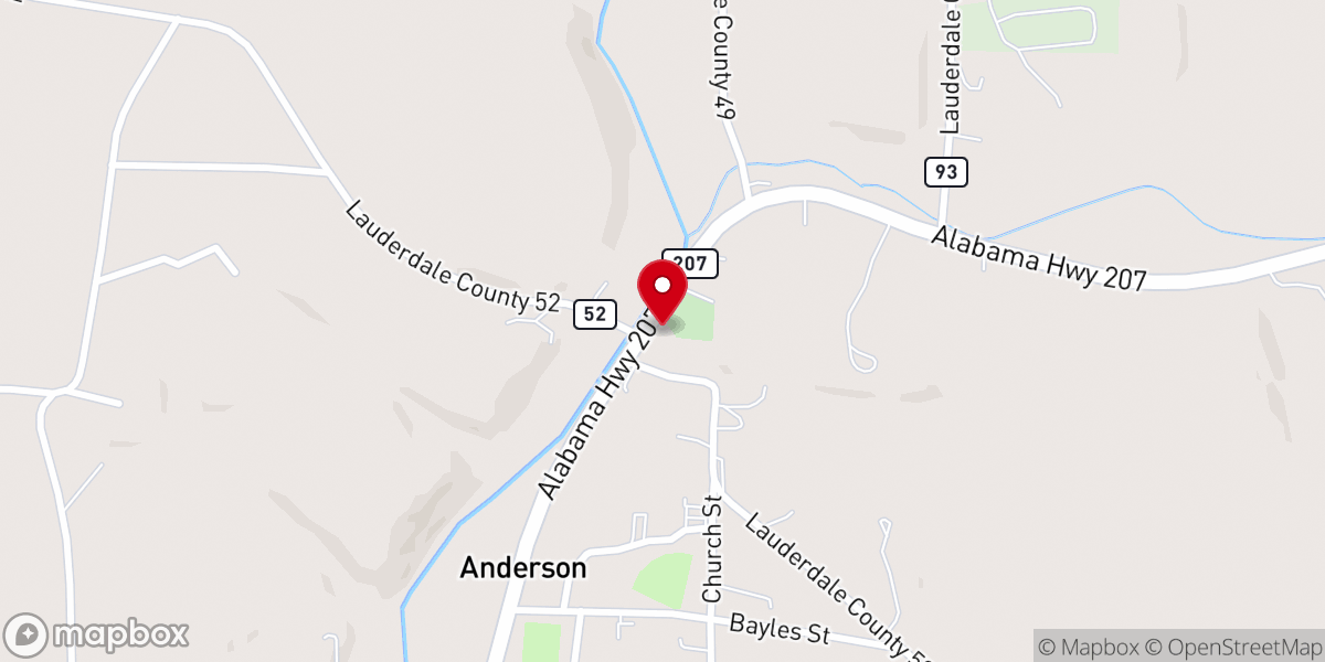 Map showing location of Hurricane Springs Primitive Baptist Church