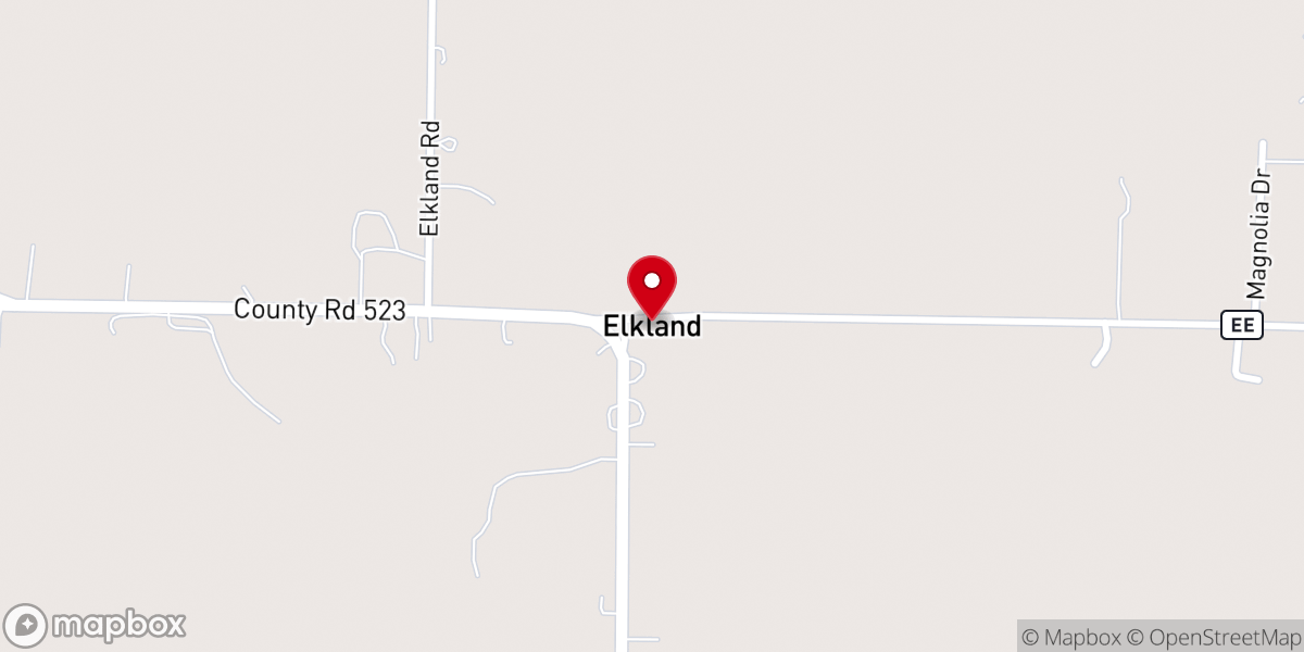 Map showing location of Elkland
