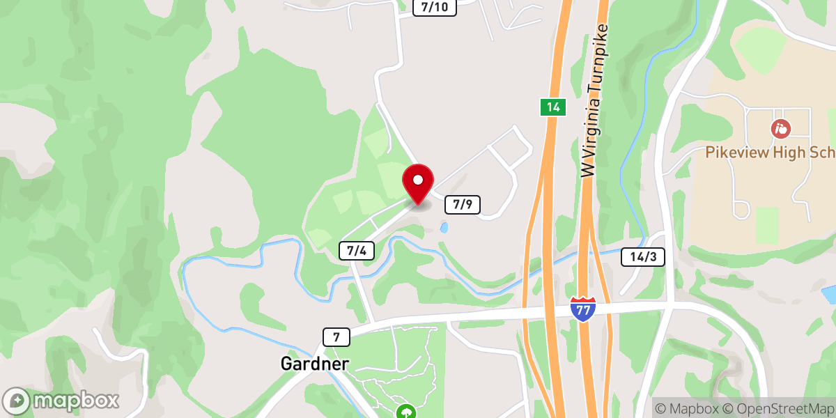 Map showing location of Peaceful Valley Church
