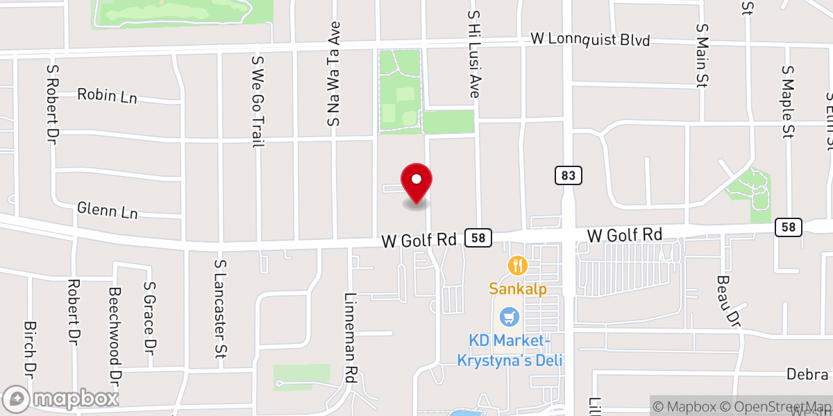 Map showing location of Lutheran Church of Martha and Mary
