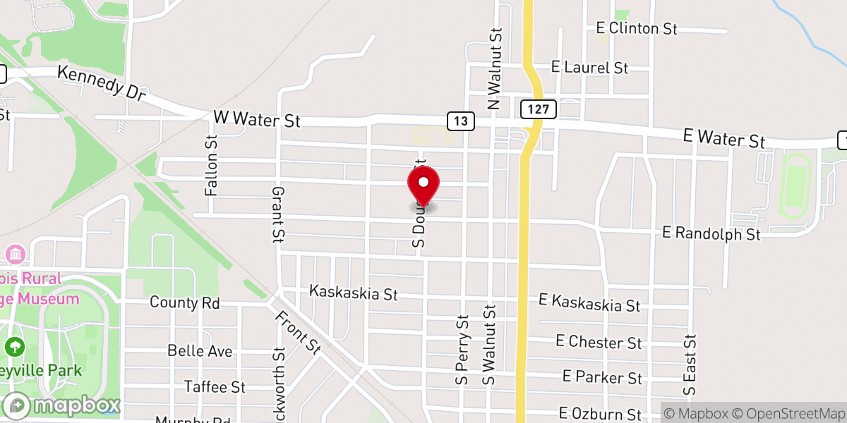 Map showing location of First Christian Church