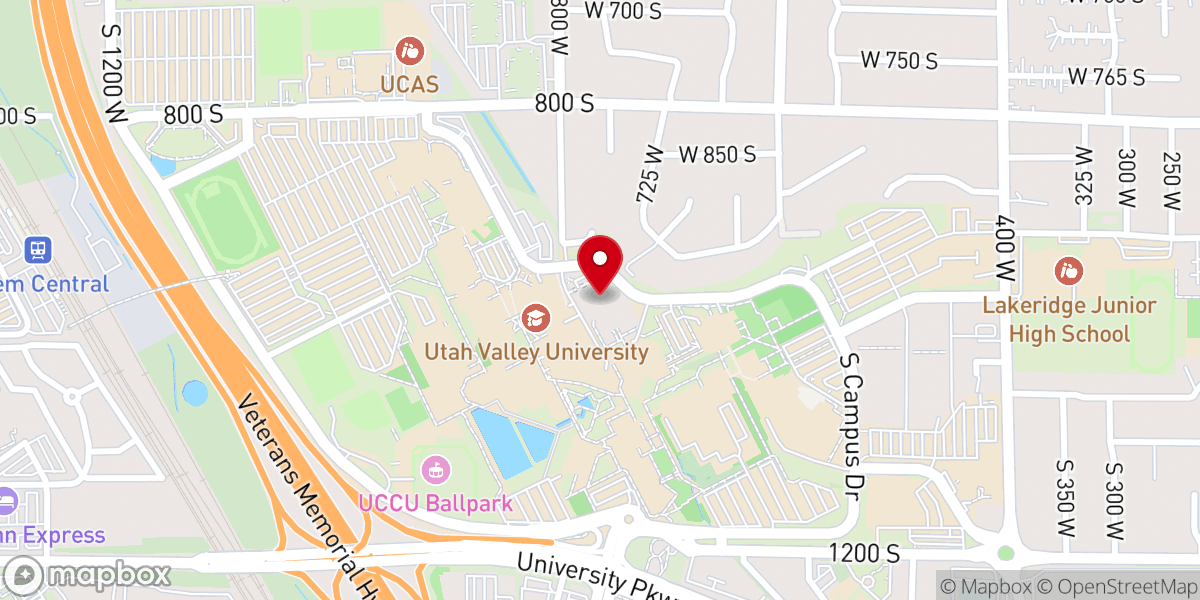 Map showing location of Utah Valley Institute of Religion - The Church of Jesus Christ of Latter-day Saints