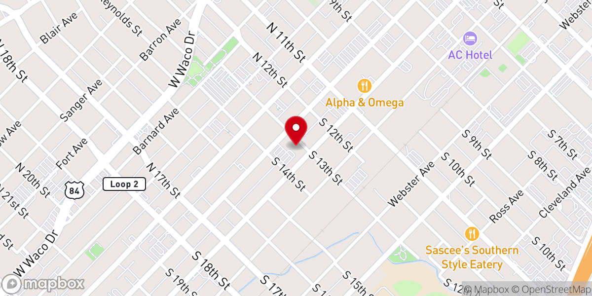 Map showing location of Austin Avenue Methodist Church
