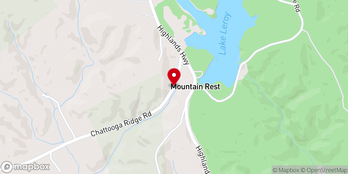 Map showing location of Mountain Rest