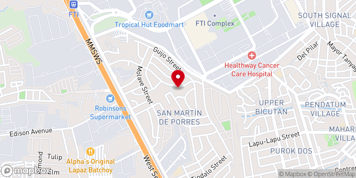 Map showing location of St. Martin de Porres Parish Church - United Hills Village, San Martin de Porres, Parañaque City (Diocese of Parañaque)