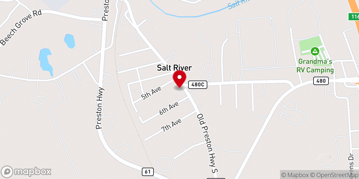 Map showing location of Salt River Church of God