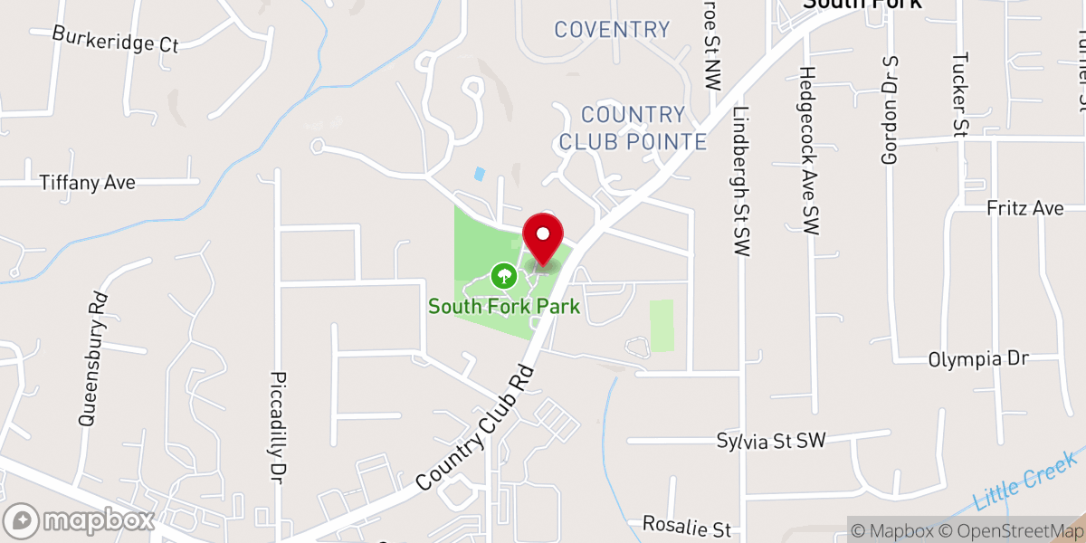 Map showing location of South Fork Community Center