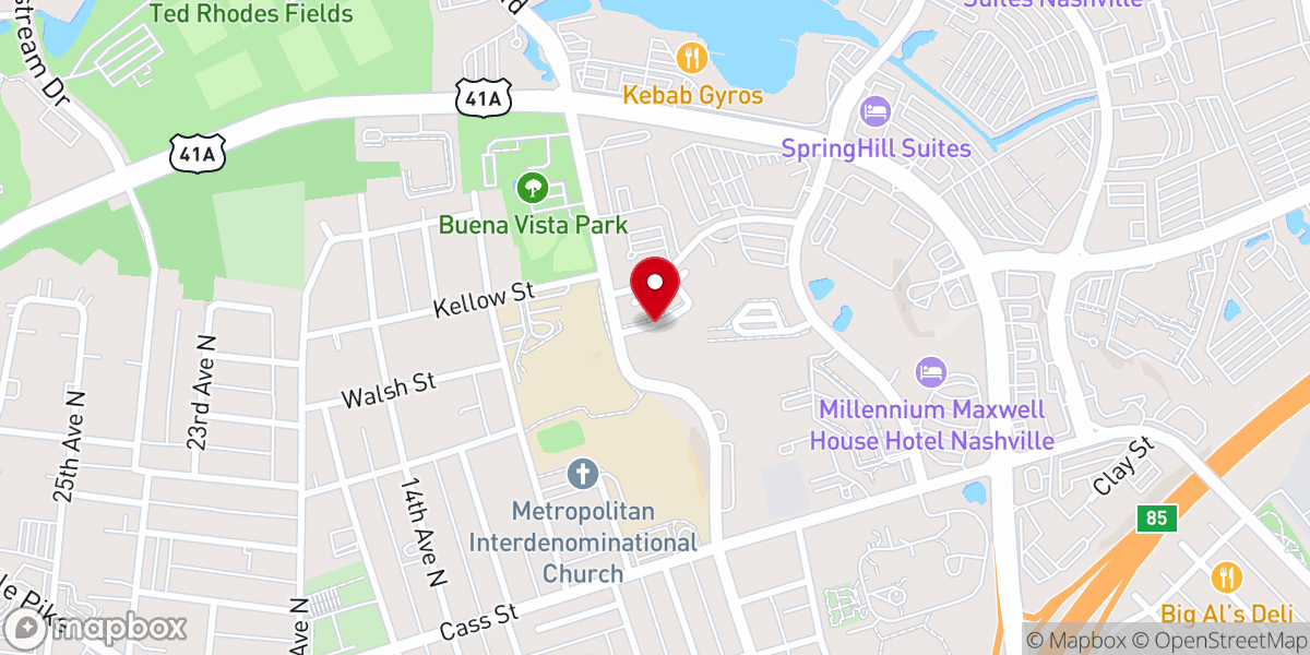 Map showing location of Cedar Grove Missionary Baptist Church