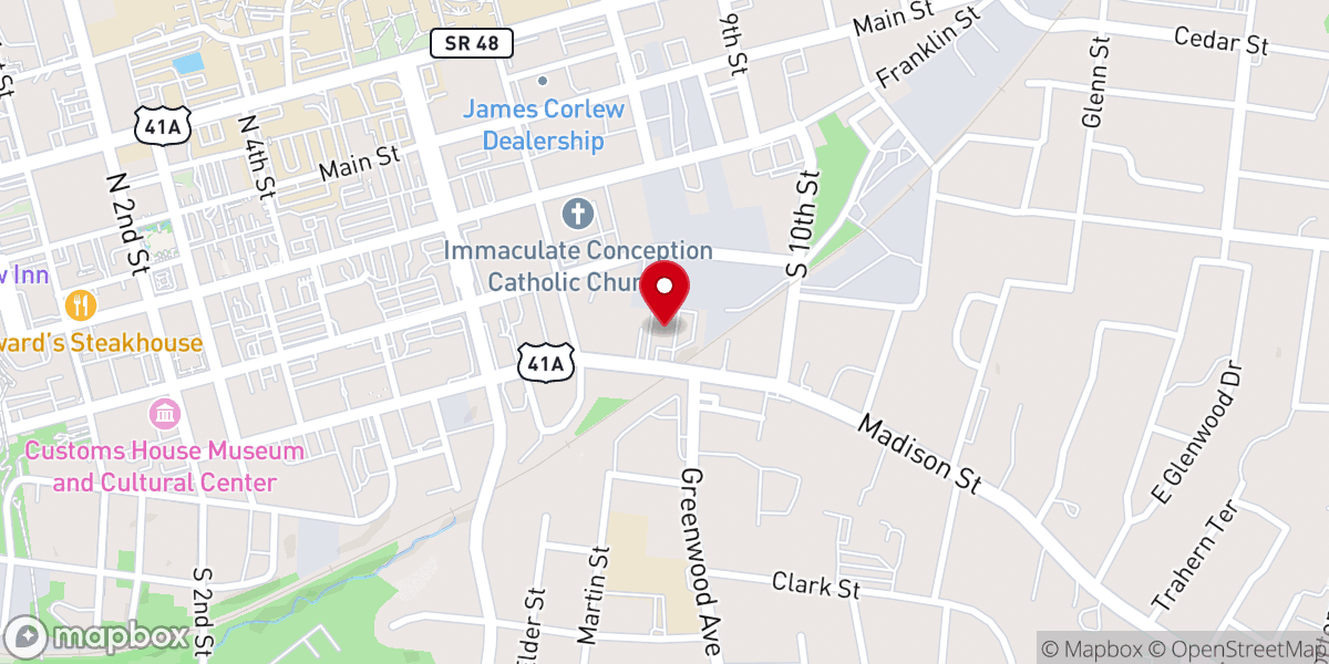 Map showing location of God's Sanctuary Church
