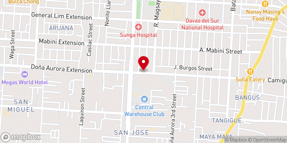 Map showing location of Diocese of Digos