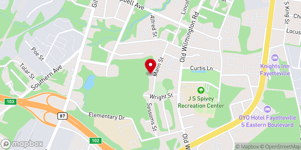 Map showing location of St. Paul Full Gospel Baptist