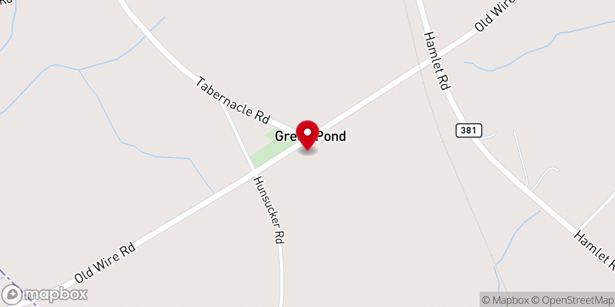 Map showing location of Green Pond Church of God In Christ