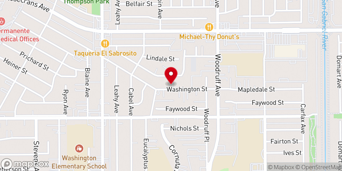 Map showing location of Bellflower Church of God