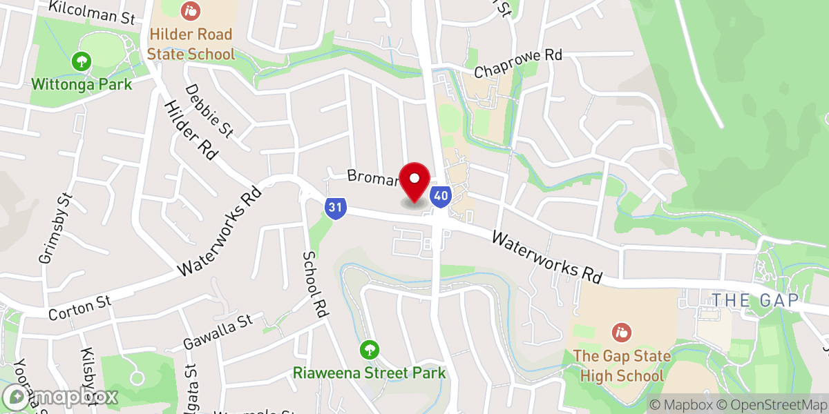 Map showing location of The Gap Baptist Church