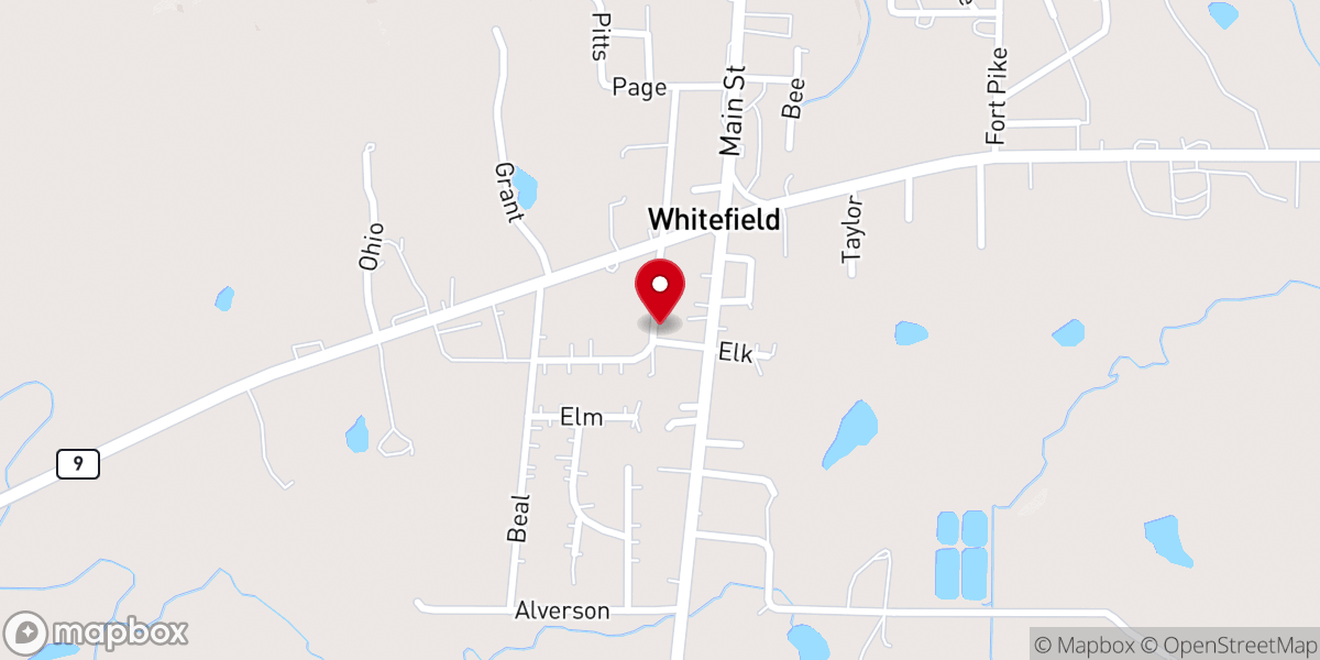 Map showing location of Whitefield Baptist Church
