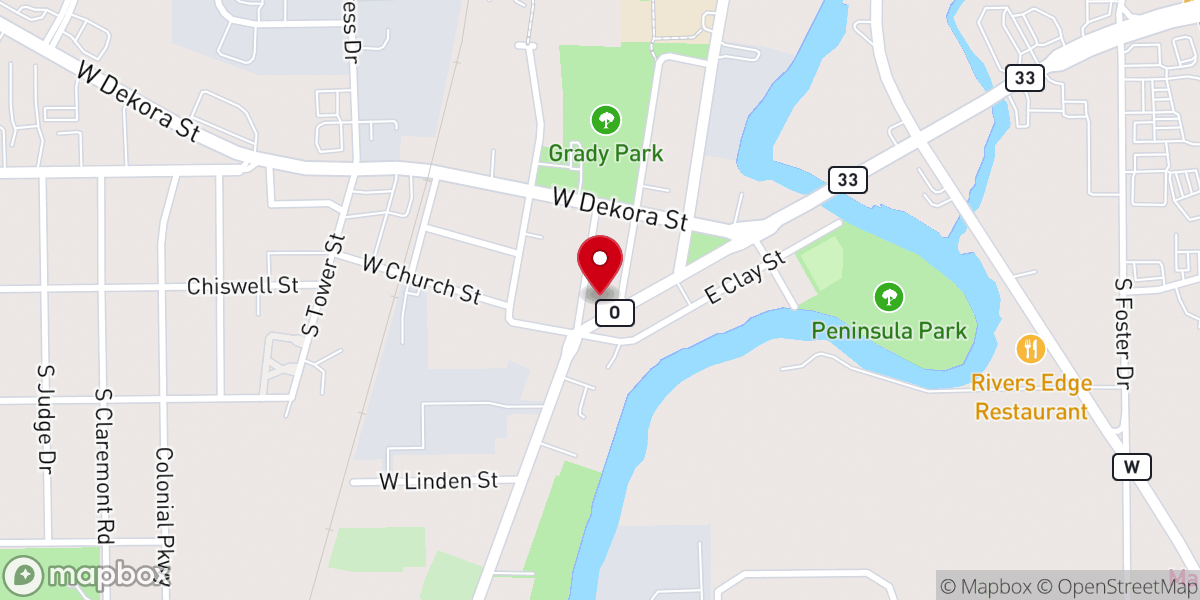 Map showing location of Ozaukee Food Alliance