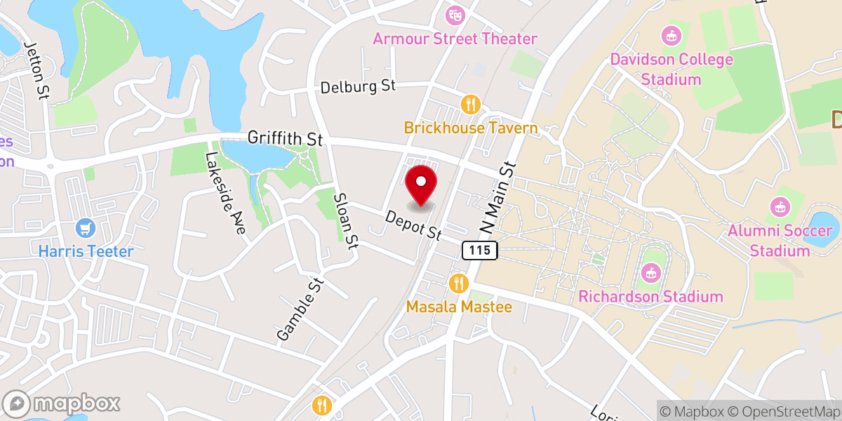 Map showing location of Davidson Presbyterian Church, USA