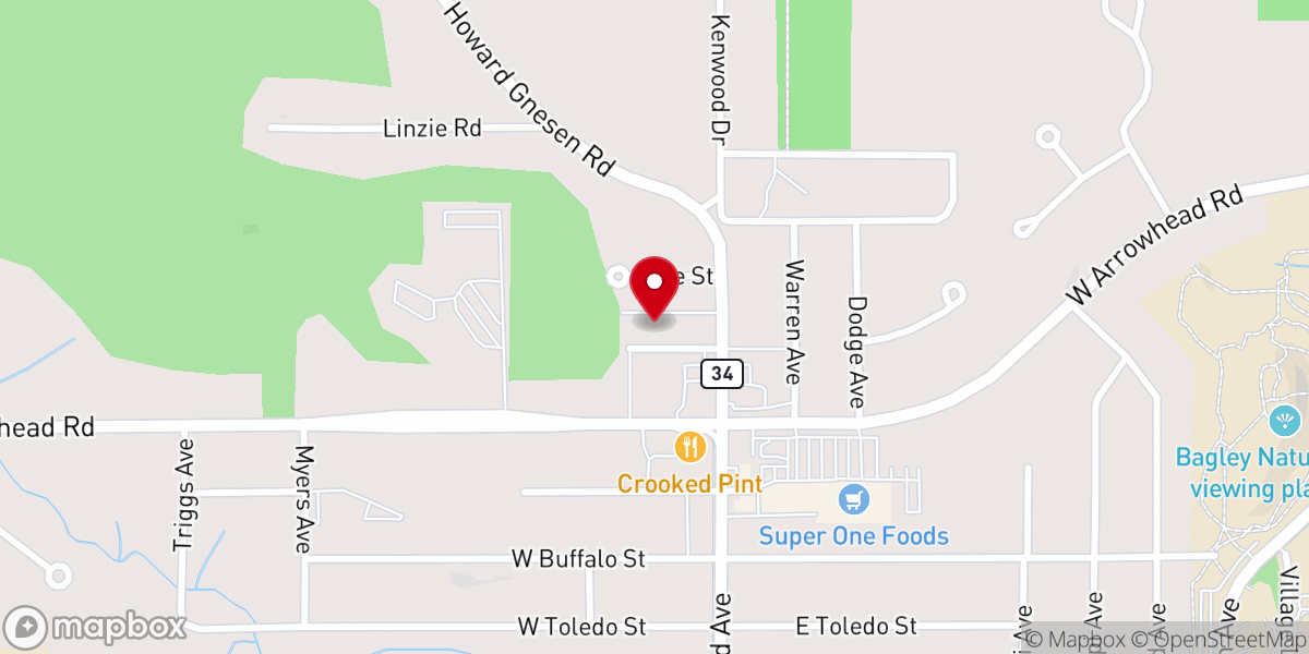 Map showing location of St. Benedict Catholic Church