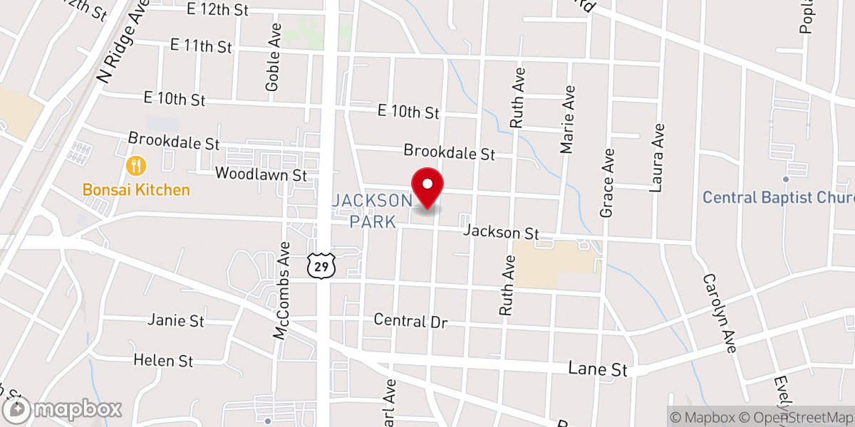 Map showing location of Jackson Park Baptist Church