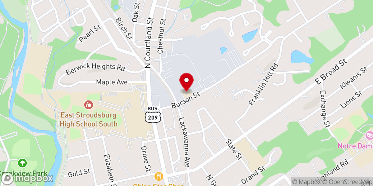 Map showing location of Pocono Mountain Christian School
