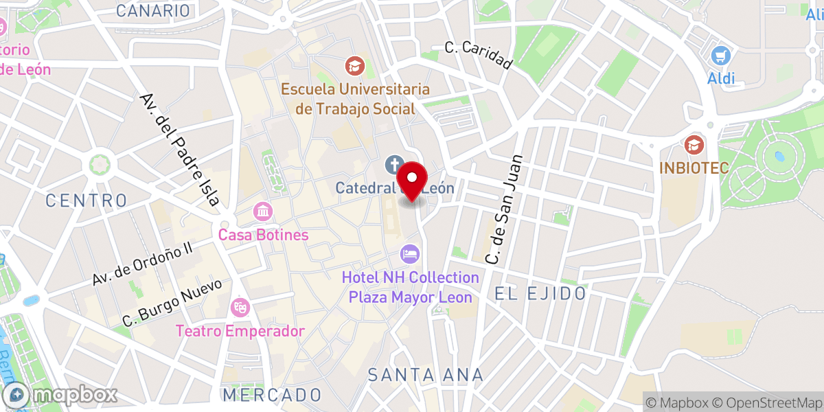 Map showing location of Archivo Histórico Diocesano de León