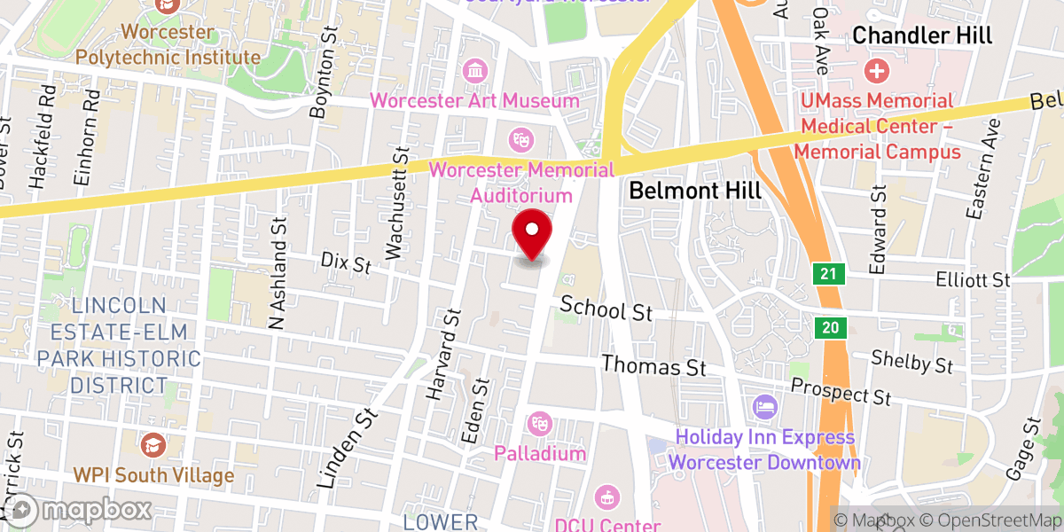 Map showing location of Wesley United Methodist Church