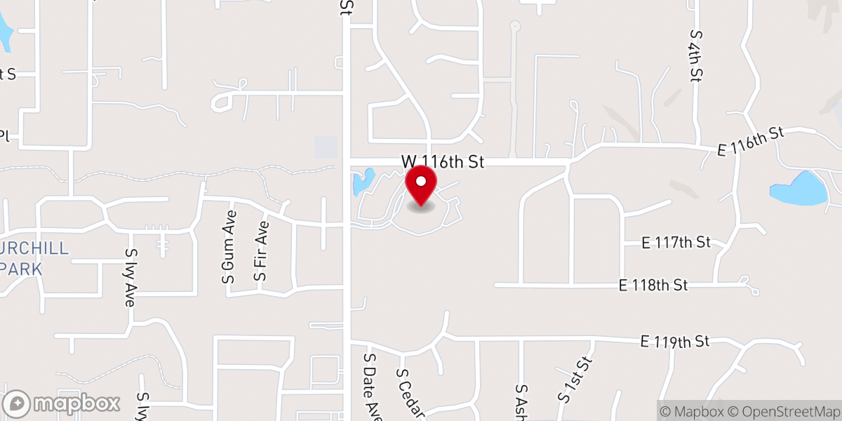 Map showing location of First Baptist Jenks