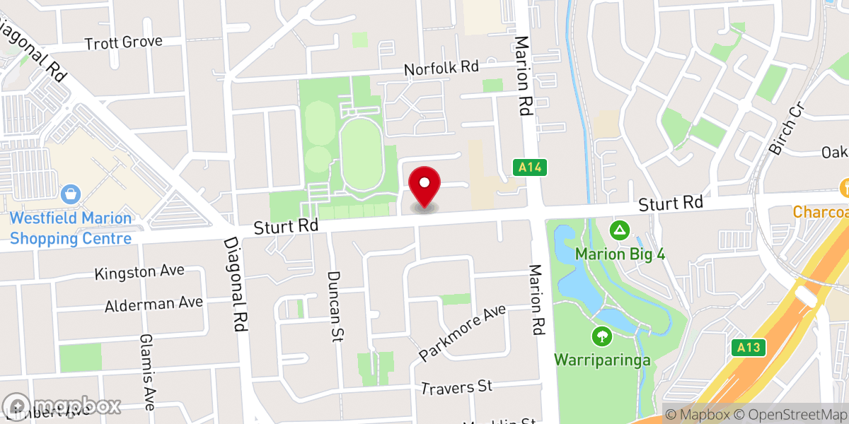 Map showing location of Marion Christian Church