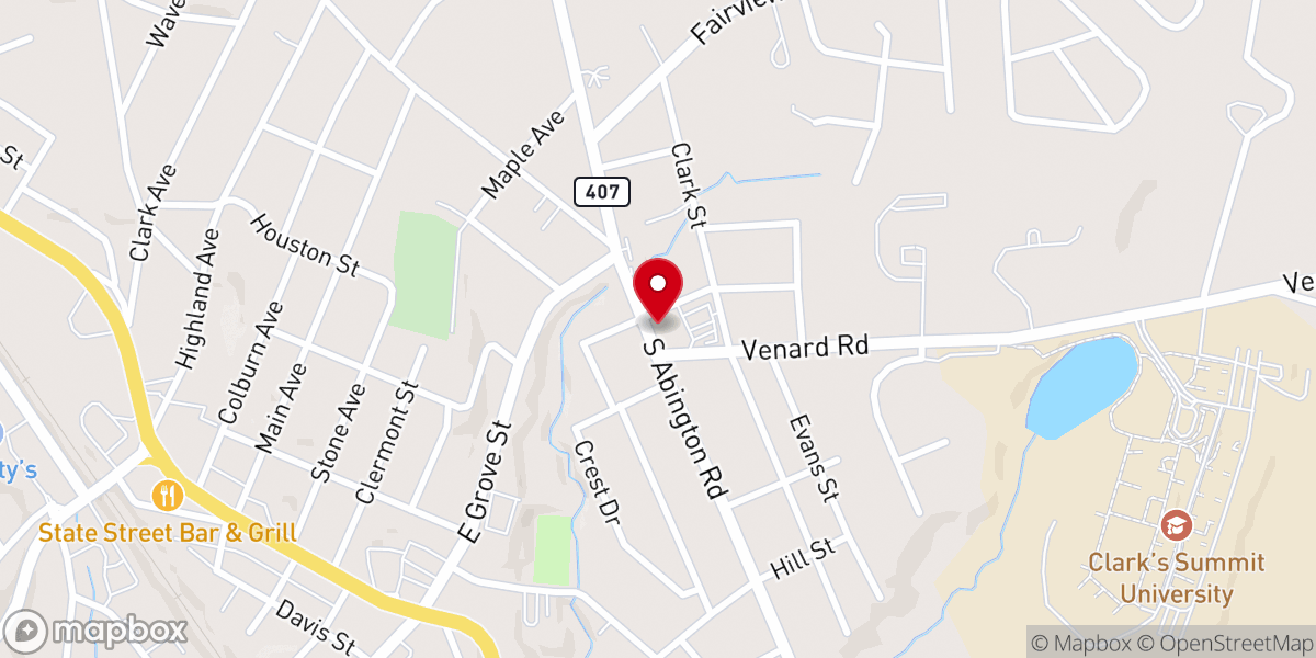 Map showing location of Servant Church of the Abingtons
