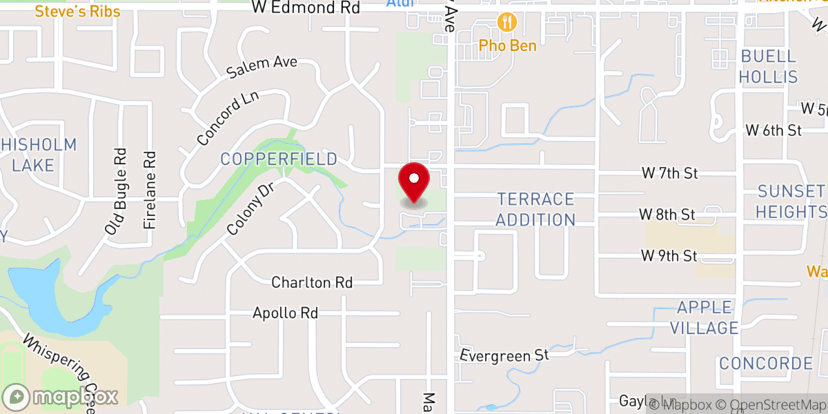 Map showing location of Vintage Church