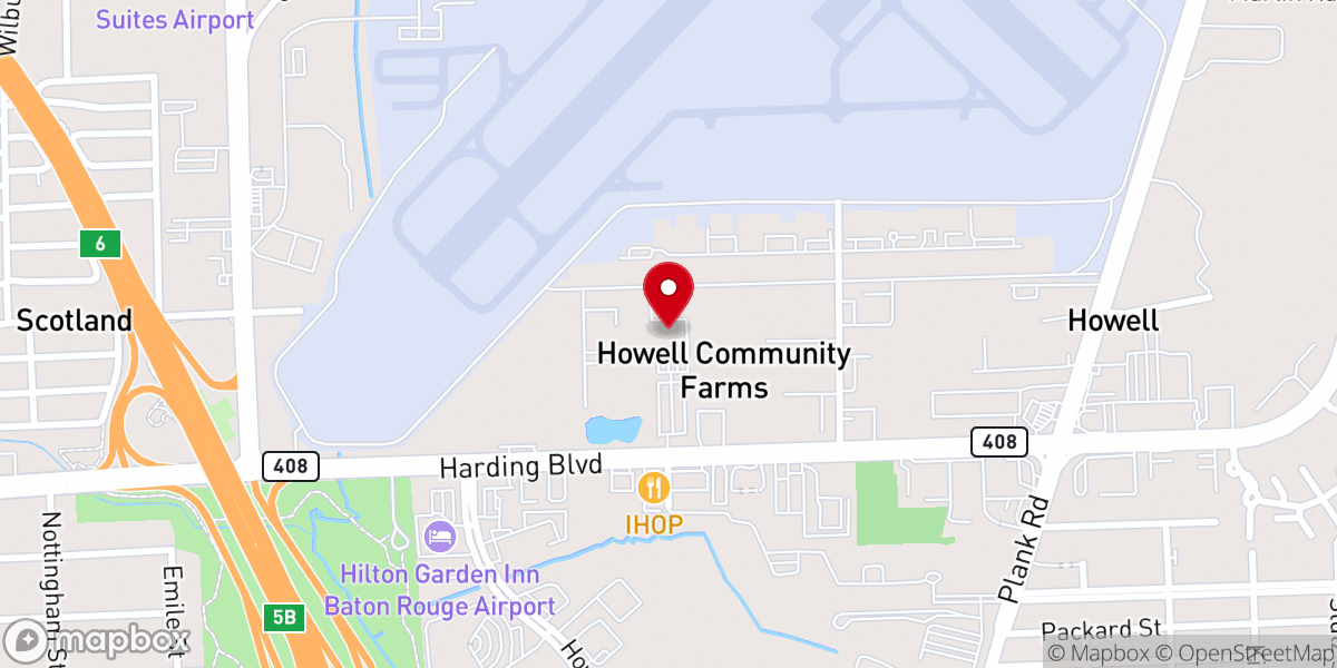 Map showing location of East Baton Rouge Emergency Medical Services Headquarters