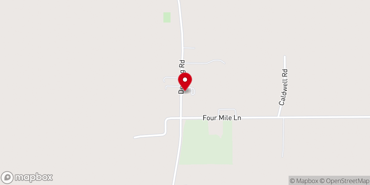 Map showing location of Caldwell Baptist Church