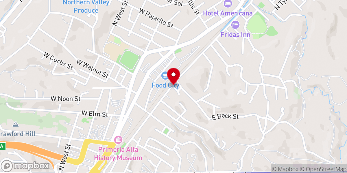 Map showing location of Crossroad Mission Family Center