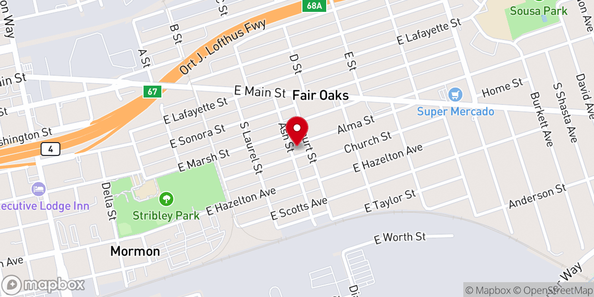 Map showing location of Hurricane Missionary Baptist Church