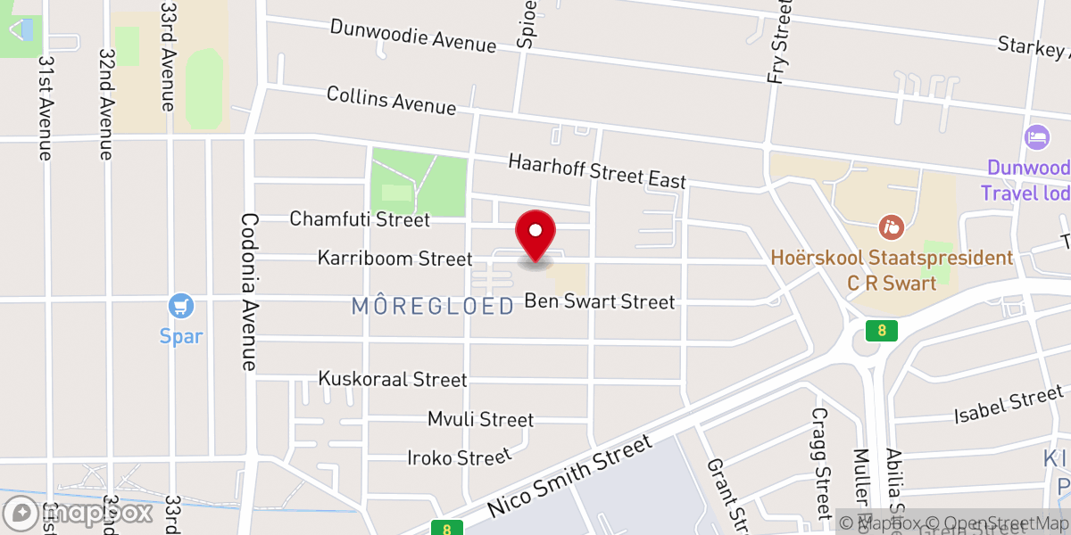 Map showing location of Oasis Revival Ministry